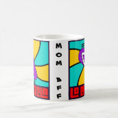 Paarse Cartoon Chancla Grappig Spaans Latina Mam Koffiemok (Center)