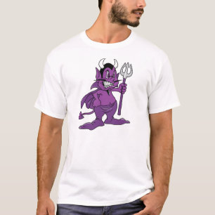 Paarse Cartoon Demon T-shirt
