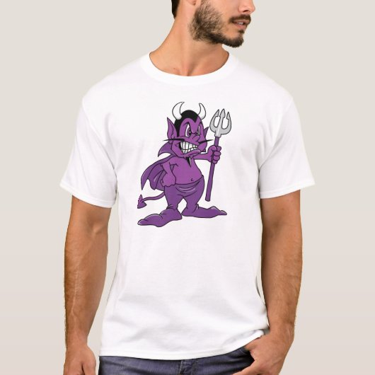Paarse Cartoon Demon T-shirt (Voorkant)
