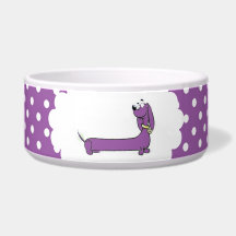 Paarse Cartoon Doxie Polka Dot