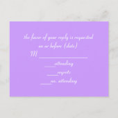 Paarse Castle Wedding RSVP Kaart (Achterkant)