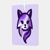 Paarse Cat Stijlvol Metalen Ornament (Voorkant links)