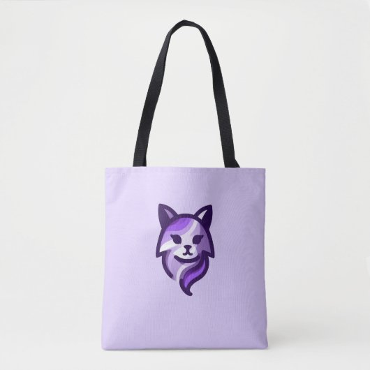 Paarse Cat Stijlvol Tote Bag (Voorkant)