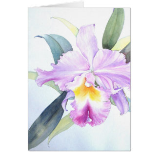 Paarse Cattleya Orchid Card (5 x 7 inch)