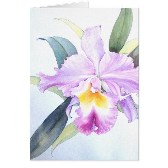 Paarse Cattleya Orchid Card (5 x 7 inch) (Voorkant)