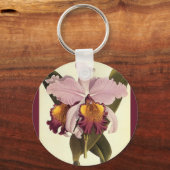  Paarse Cattleya Orchid, Tropische bloemen Sleutelhanger (Voorkant)