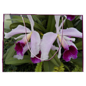 Paarse Cattleya Orchids Floral Groot Cadeauzakje (Achterkant)