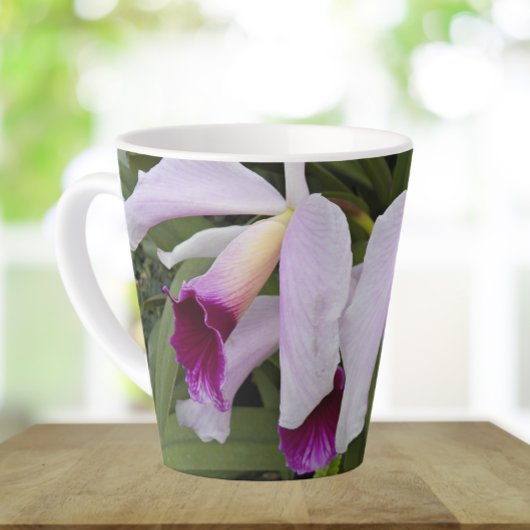 Paarse Cattleya Orchids Floral Latte Mok