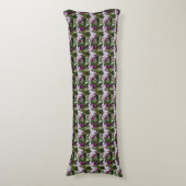 Paarse Cattleya Orchids Floral Pattern Body Pillow Lichaamskussen (Voorkant Verticaal)