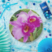 Paarse Cattleya Orchids Papieren Bordje (Feest)