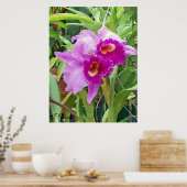 Paarse Cattleya Orchids Poster (Keuken)