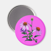Paarse cefloer op roze magneet (Voorkant / Achterkant)