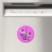 Paarse cefloer op roze magneet (Insitu (Vaatwasser))