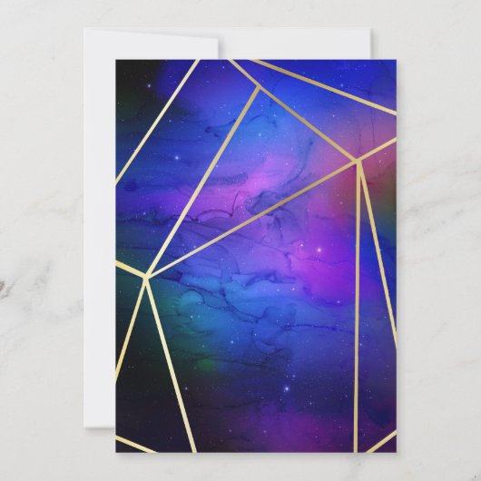 Paarse Celestial Geometric Gold Graduation Party Kaart (Achterkant)