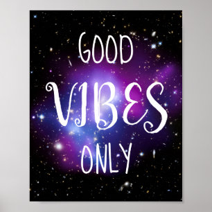 Paarse Celestial Good Vibes only Poster