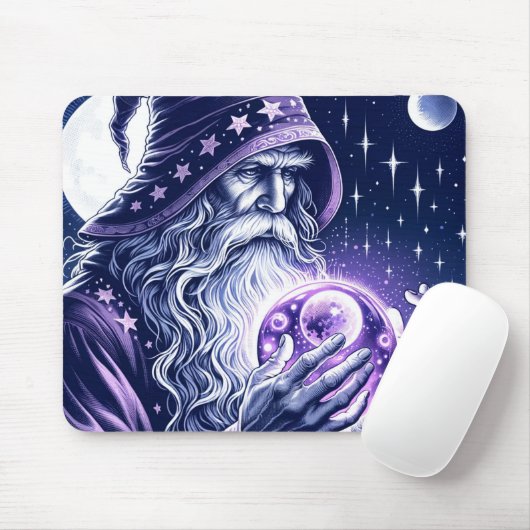 Paarse Celestial Space Gazing Crystal Ball Wizard Muismat (Met muis)