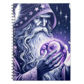 Paarse Celestial Space Gazing Crystal Ball Wizard Notitieboek (Voorkant)