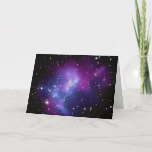 Paarse Celestial Space Photo Blank Kaart