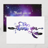 Paarse Celestial Starry Boho Bedankkaart (Voorkant / Achterkant)