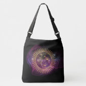Paarse Celestial Sun en Moon Crossbody Tas (Voorkant)