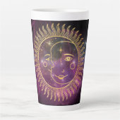 Paarse Celestial Sun en Moon Latte Mok (Voorkant)