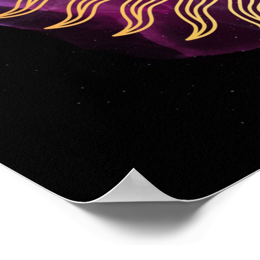 Paarse Celestial Sun en Moon Poster (Hoek)