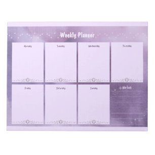 Paarse Celestial Weekly Planner – Stijlvol Notitieblok