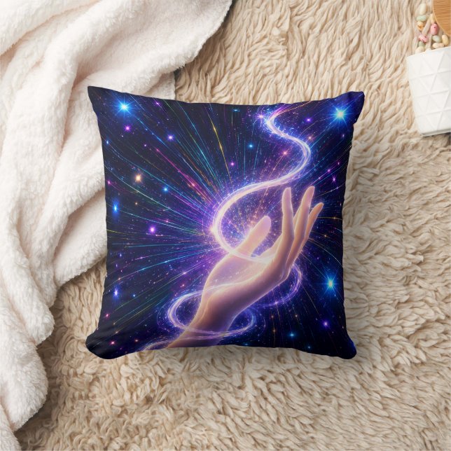 Paarse Celestiale Energie Worp Kussen (Deken)