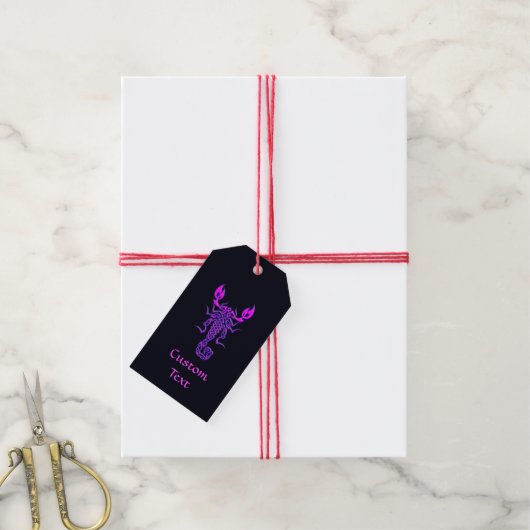 Paarse Celtic Knot Scorpion Cadeaulabel (Met Touw)