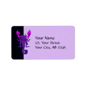 Paarse Celtic Knot Scorpion Etiket (Voorkant)