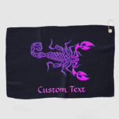 Paarse Celtic Knot Scorpion Golf Towel Golfhanddoek (Horizontaal)