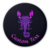 Paarse Celtic Knot Scorpion Keramische Knop (Voorkant)