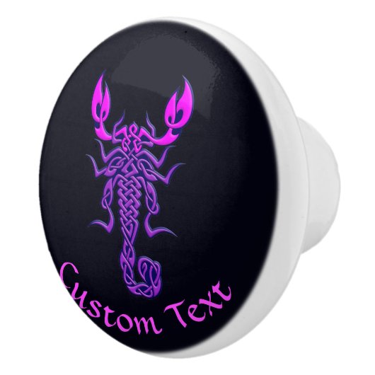 Paarse Celtic Knot Scorpion Keramische Knop (Rechts)