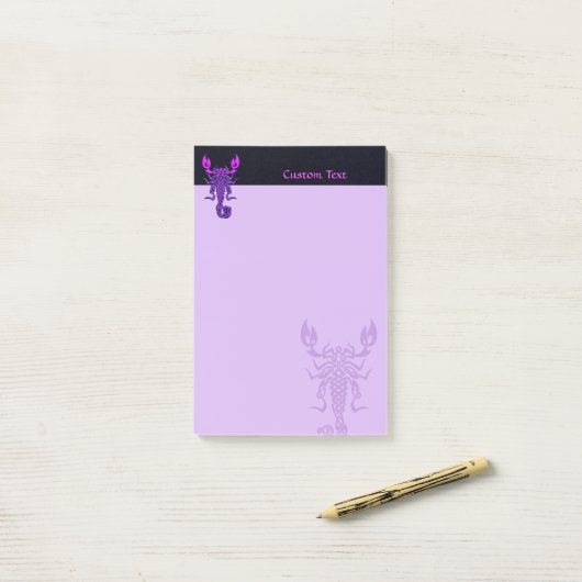 Paarse Celtic Knot Scorpion Post-it® Notes (Op bureau)