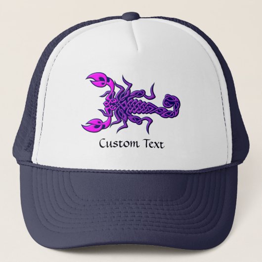 Paarse Celtic Knot Scorpion Trucker Pet (Voorkant)
