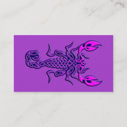 Paarse Celtic Knot Scorpion Visitekaartje (Achterkant)