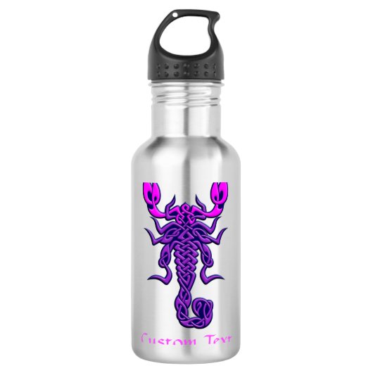 Paarse Celtic Knot Scorpion Waterfles (Voorkant)