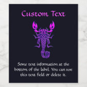 Paarse Celtic Knot Scorpion Wijn Etiket (Enkel label)