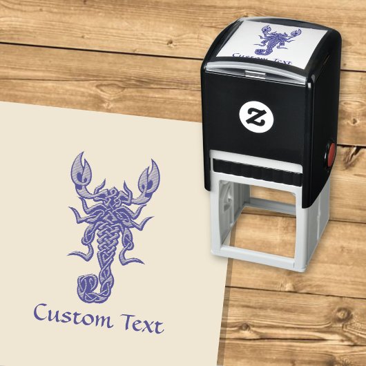 Paarse Celtic Knot Scorpion Zelfinktende Stempel