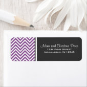 Paarse Chalkboard Chevron Adreslabel Etiket (Insitu)