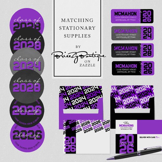 Paarse Chalkboard Foto Afstuderen Aankondiging