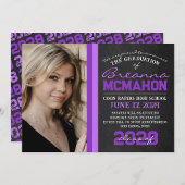 Paarse Chalkboard Foto Afstuderen Aankondiging