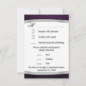 Paarse Chalkboard Sunflower Wedding RSVP-kaarten RSVP Kaartje (Achterkant)