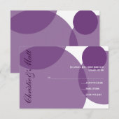 Paarse Champagne Bubbles Modern Wedding RSVP Kaartje (Voorkant / Achterkant)
