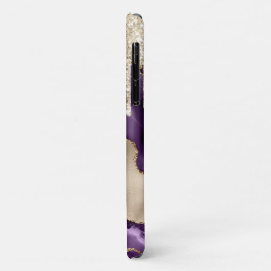 Paarse, Champagne Ivoor & Gold Agaat Stone Case-Mate iPhone Case (Achterkant/links)