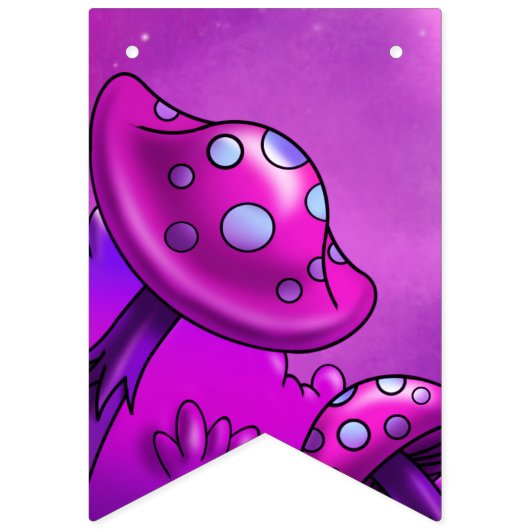 Paarse champignonbroed Birthday Vlaggetjes (Eerste vlag)