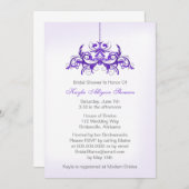 Paarse Chandelier Custom Bridal Shower-uitnodiging Kaart (Voorkant / Achterkant)