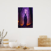 Paarse Chaos Heks in het Donkere Woud Poster (Keuken)