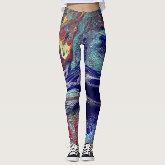 Paarse chaos leggings (Voorkant)