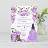 Paarse Charra Princess Western Quinceanera Kaart (Staand voorkant)